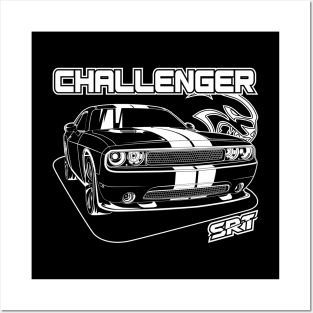 Challenger SRT (White Print) Posters and Art